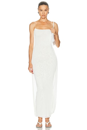 JACQUEMUS La Robe Maille Plumetis in Ivory
