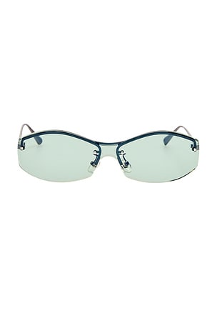 JACQUEMUS Geometric Sunglasses in Mint