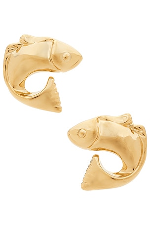 JACQUEMUS Le Boucles Poisson in Metallic Gold
