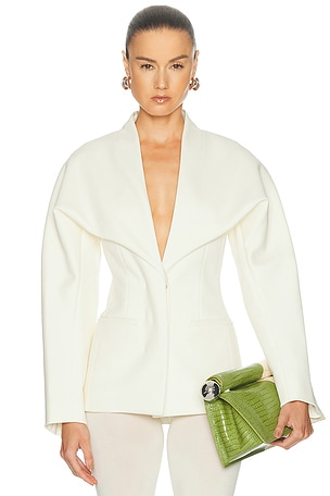 JACQUEMUS La Veste Chale in Ivory