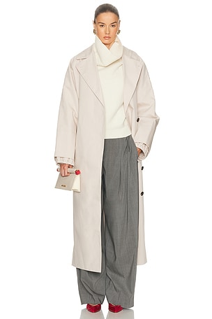 JACQUEMUS Le Trench Trapezi in White