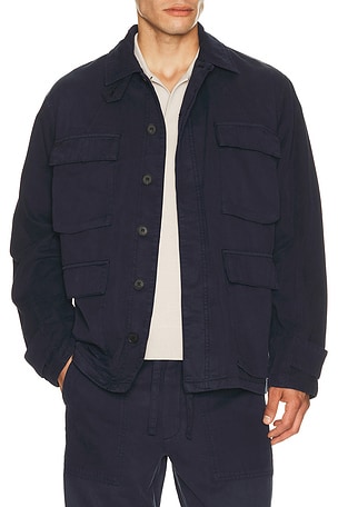 SIMKHAI Colton Four Pocket Utility Jacket in Blue