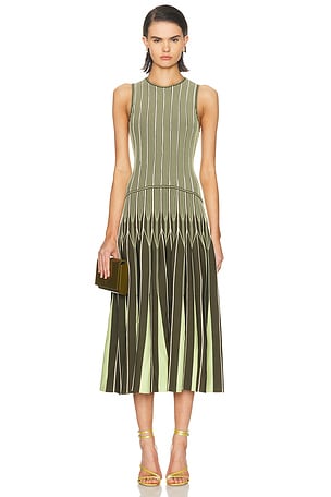 SIMKHAI Oaklen Midi Dress in Green