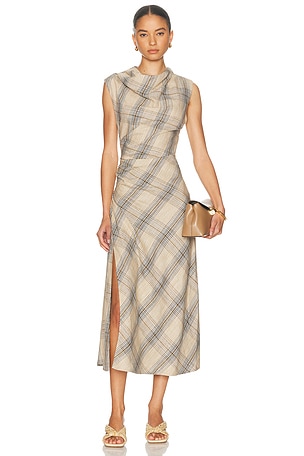 SIMKHAI Burke Midi Dress in Beige