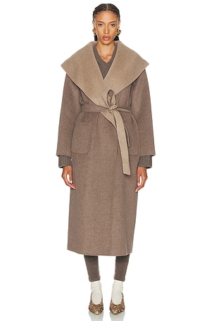 SIMKHAI Allura Reversible Belted Coat in Grey