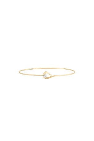 Jade Trau Penelope Hook Bangle Bracelet in Metallic Gold