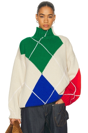 JW Anderson JWA X Pringle Turtleneck Jumper in Cream