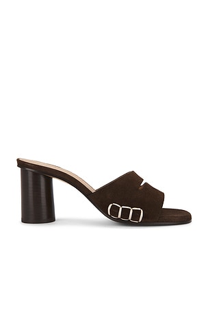 JW Anderson Loafer Mule Sandal in Chocolate