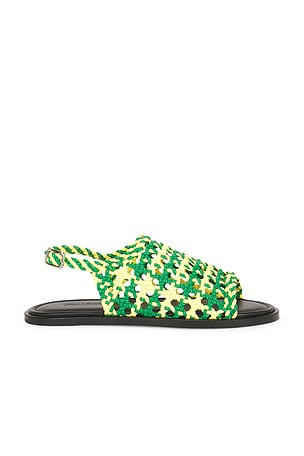 JW Anderson Slingback Net Sandal in Green