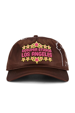 KidSuper Ks La Nylon Snapback Hat in Brown