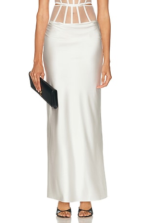 Kiki de Montparnasse Illusion Long Skirt in Ivory