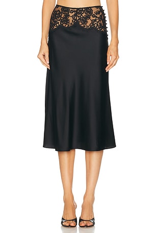 Kiki de Montparnasse Sabine Lace Midi Skirt in Black