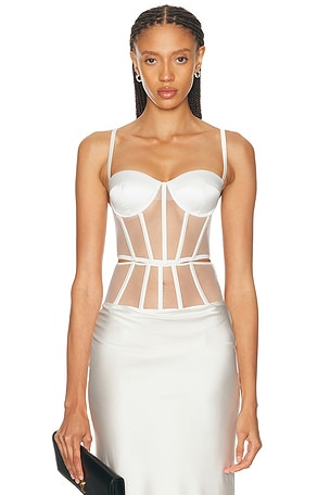 Kiki de Montparnasse Illusion Bustier Top in Ivory