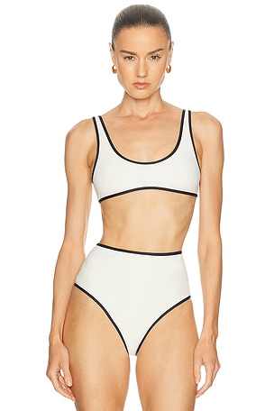 Kiki de Montparnasse Contraste Bikini Top in White