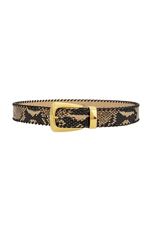 KHAITE Benny Whipstitch Belt in Brown