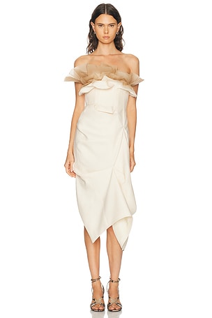 KHAITE Salm Dress in Cream