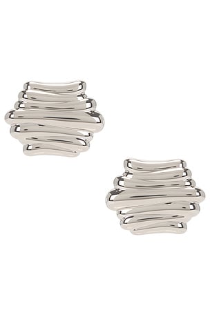 KHAITE Crema Earrings in Metallic Silver