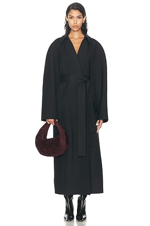 KHAITE Roth Coat in Black