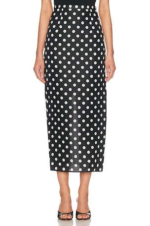 KHAITE Winton Skirt in Black,White