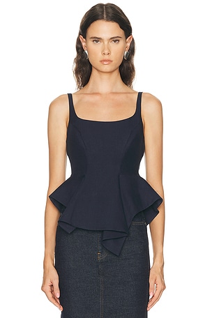 KHAITE Loa Top in Navy