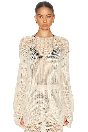 KHAITE Davet Top in Cream