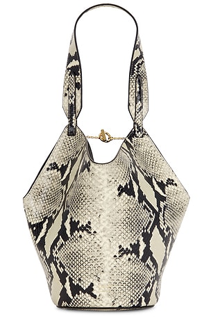 KHAITE Lotus Mini Tote Bag in Beige,Black