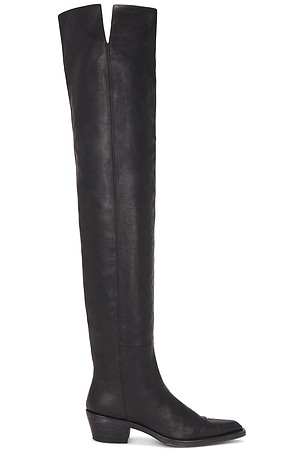 KHAITE Clive Over The Knee Boot in Black