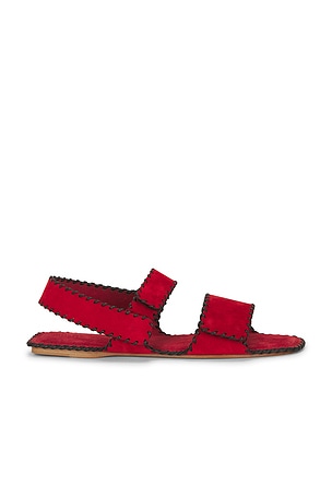 KHAITE Boden Whip Stitch Flat in Red