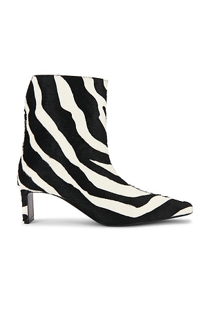 KHAITE Ona Ankle Boot in Black & White