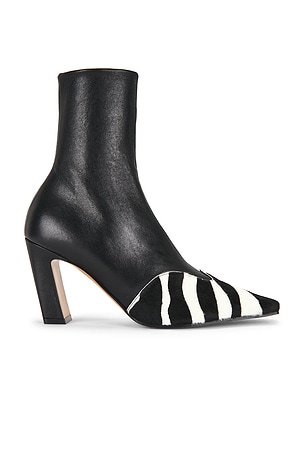KHAITE Nevada Ankle Stretch Boot in Black,White