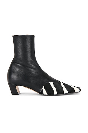 KHAITE Nevada Ankle Stretch Boot in Black,White