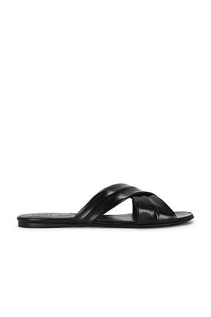 KHAITE Liria Flat Sandal in Black