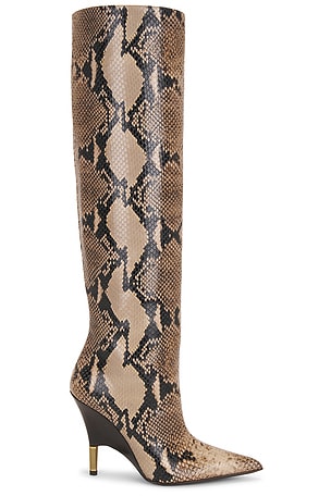 KHAITE Bella Knee High 100 Boot in Taupe