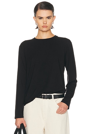 KYE Relaxed Long Sleeve Tee in Black
