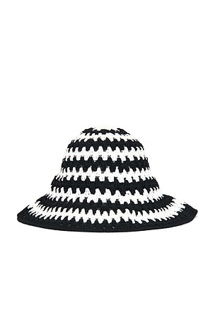 L'Academie Arriel Crochet Hat in Black,White
