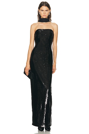 L'Academie by Marianna Veleda Sequin Gown in Black