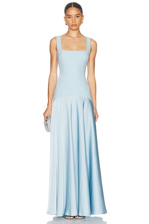 dark blue maxi dress with sleeves Anastasia Modest Maxi in Midnight Blue Small