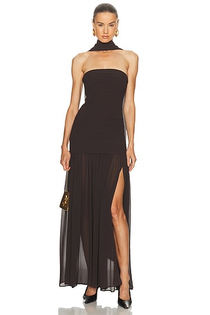 L'Academie by Marianna Tia Gown in Brown