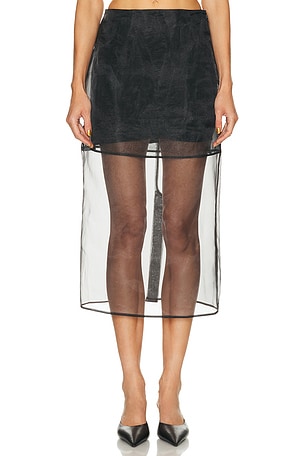 L'Academie by Marianna Blaire Midi Skirt in Black