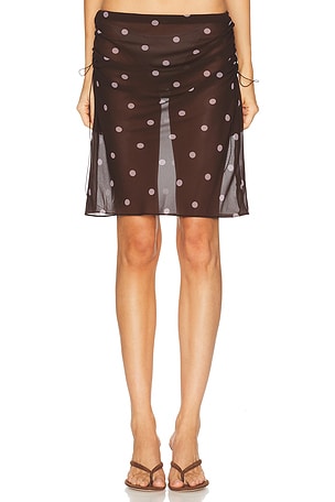 L'Academie Ramona Midi Skirt in Brown