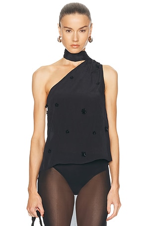 L'Academie by Marianna Brynn Embellished Top in Black