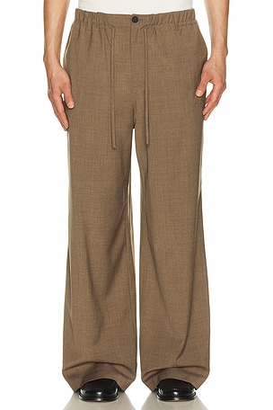 Le17Septembre Elasticized Wide Pants in Brown
