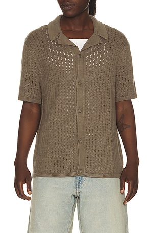LEVI'S Costa Knit Camp Shirt in Brown