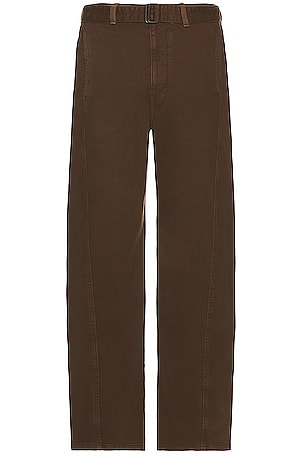 Lemaire Twisted Belted Pants in Chocolate