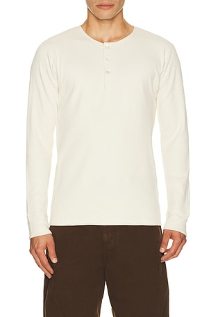 Lemaire Long Sleeve Henley in Cream
