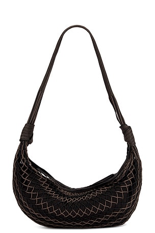 Lemaire Croissant Filt Bag in Black,Brown