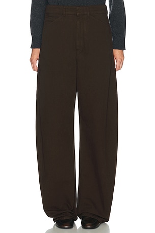Lemaire High Waisted Curved Pants in Brown