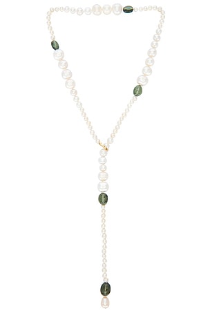 Loren Stewart Poet Lariat Necklace in Ivory