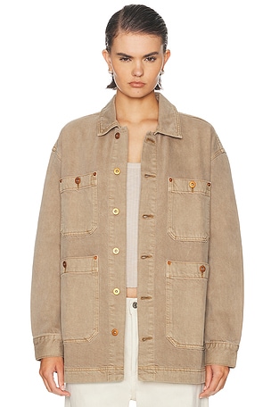 SLVRLAKE Oversized Worker Jacket in Brown