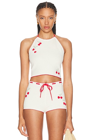 LoveShackFancy Avanyah Top in Red